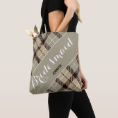 Bridesmaid Gift Persoonlijke benaming Tartan Simpl Tote Bag (Dichtbij)