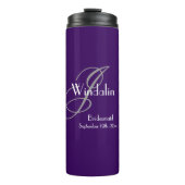 Bridesmaid Gift Wedding Modern Monogram Naam Chic Thermosbeker (Voorkant)