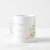 Bridesmaid Gift Wildflower Garden Personalized Koffiemok (Voorkant links)