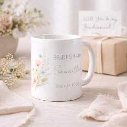 Bridesmaid Gift Wildflower Garden Personalized Koffiemok