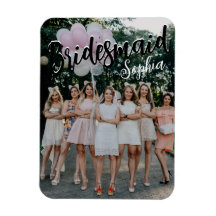 Bridesmaid Gifts Personalized Black Modern Photo