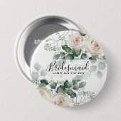 Bridesmaid Gifts White Roses Theme Gepersonaliseer Ronde Button 7,6 Cm (Voorkant /achterkant)