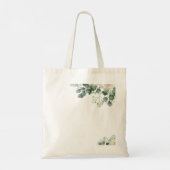Bridesmaid Gifts White Roses Theme Gepersonaliseer Tote Bag (Achterkant)