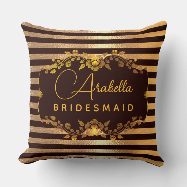 Bridesmaid Glitter hartdruk personaliseren Kussen (Voorkant)