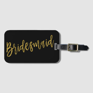 Bridesmaid Gold Foil Luggage Bag Label Bagagelabel