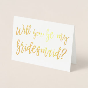 Bridesmaid Gold Foil Weddenschap Folie Kaarten