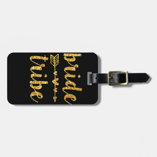 Bridesmaid Gold Glitter Bagagelabel (Voorkant horizontaal)