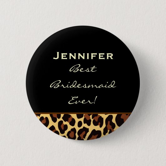 Bridesmaid Gold Leopard Ronde Button 5,7 Cm (Voorkant)
