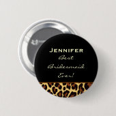 Bridesmaid Gold Leopard Ronde Button 5,7 Cm (Voorkant /achterkant)