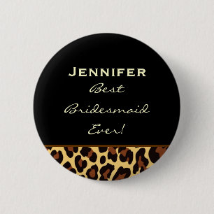 Bridesmaid Gold Leopard Ronde Button 5,7 Cm