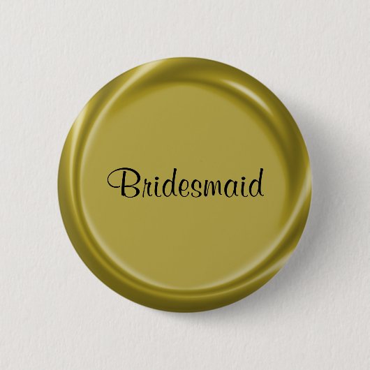 Bridesmaid Gold Nametag Button (Voorkant)