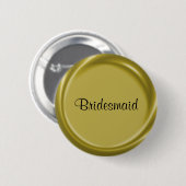 Bridesmaid Gold Nametag Button (Voorkant /achterkant)