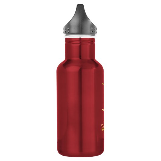 Bridesmaid Gold Script Persoonlijke naam Rood Waterfles (Links)