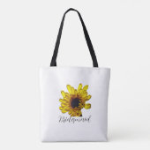 Bridesmaid Golden Yellow Floral Custom Wedding Tote Bag (Achterkant)