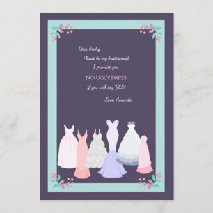 Bridesmaid Gowns Bridesmaid Request Card Kaart