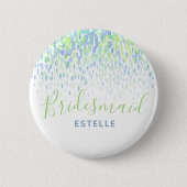 Bridesmaid green blue abstract art bruiloft ronde button 5,7 cm (Voorkant)