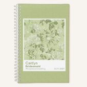 Bridesmaid Green Floral Pattern Swatch Notitieboek (Voorkant)