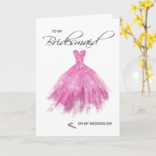 Bridesmaid Hartelijk dank Kaart (Gele Bloem)