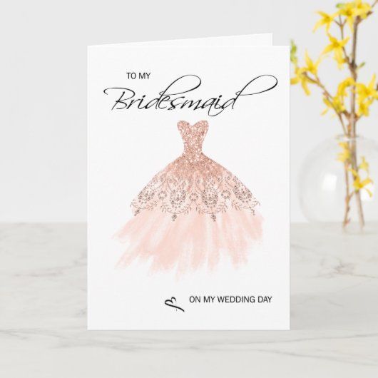 Bridesmaid Hartelijk dank Kaart (Gele Bloem)