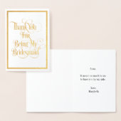 Bridesmaid Hartelijk dank voor de Gold Foil-kaart Folie Kaarten (Display)