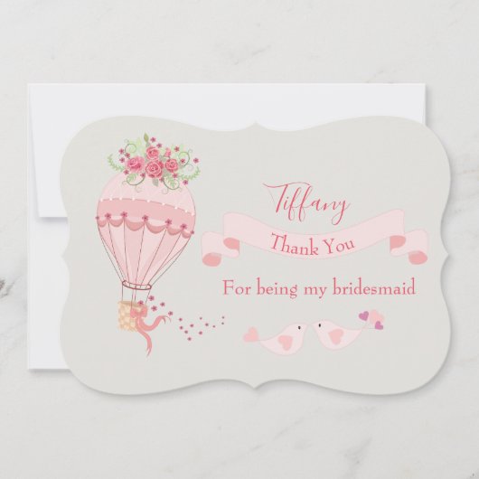 Bridesmaid Hartelijk dank voor de luchtballon Kaart (Voorkant)