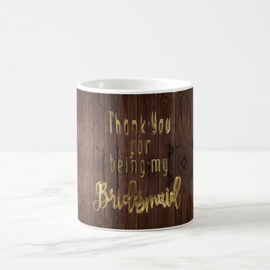 Bridesmaid Hartelijk dank voor Gold Typography Rus Koffiemok (Center)