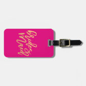 Bridesmaid Hot Pink en Gold Travel Bagagelabel (Voorkant horizontaal)
