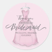 Bridesmaid Huwelijkscadeaus Bride gepersonaliseerd Ronde Sticker (Voorkant)