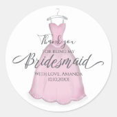 Bridesmaid Huwelijkscadeaus Bride gepersonaliseerd Ronde Sticker (Voorkant)