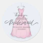 Bridesmaid Huwelijkscadeaus Bride gepersonaliseerd Ronde Sticker (Voorkant)