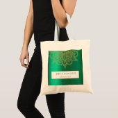 Bridesmaid Indian Style Green Gold Chic Tote Bag (Voorkant (product))