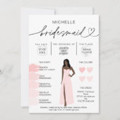 Bridesmaid Info Blush Pink Palette inv Kaart (Voorkant)
