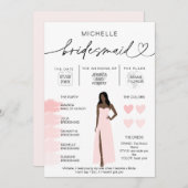 Bridesmaid Info Blush Pink Palette inv Kaart (Voorkant / Achterkant)