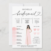 Bridesmaid Info Blush Pink Palette inv Kaart (Voorkant)