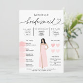 Bridesmaid Info Blush Pink Palette inv Kaart (Staand voorkant)