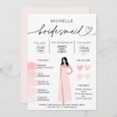 Bridesmaid Info Blush Pink Palette inv Kaart (Voorkant / Achterkant)