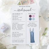 Bridesmaid Info Kaart Details Plum, Lavender, Blue
