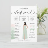 Bridesmaid Info Sage Color Palette Infographic Inv Kaart (Staand voorkant)