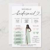 Bridesmaid Info Sage Color Palette Infographic Kaart (Voorkant)