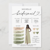 Bridesmaid Info Sage Color Palette Infographic Kaart (Voorkant)