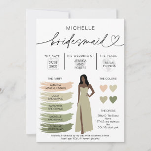 Bridesmaid Info Sage Color Palette Infographic Kaart