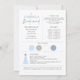 Bridesmaid Information and proposal Kaart Sjabloon