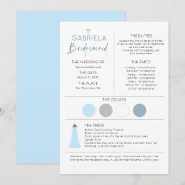 Bridesmaid Information and proposal Kaart Sjabloon