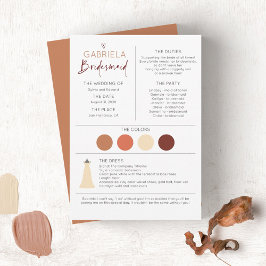 Bridesmaid Information and proposal Kaart Sjabloon