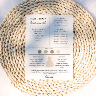 Bridesmaid Information Kaart
