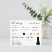 Bridesmaid Information Kaart - Black Gold Wedding (Staand voorkant)