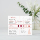 Bridesmaid Information Kaart Roos Gold Blush Pink (Staand voorkant)