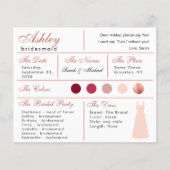 Bridesmaid Information Kaart Roos Gold Blush Pink (Voorkant)