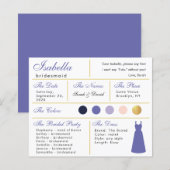 Bridesmaid Information Kaart Violet Paars Gold (Voorkant / Achterkant)