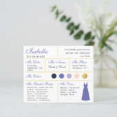 Bridesmaid Information Kaart Violet Paars Gold (Staand voorkant)